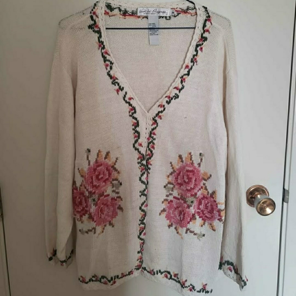 Floral Embroidered Women's Sweater